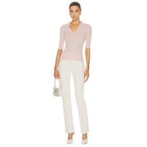 Rosetta Getty Pull On Stovepipe Pants in Parchment Large New Womens Trousers